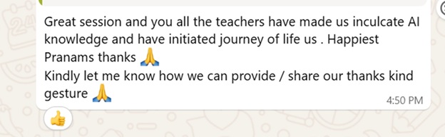 Student testimonial on the training course